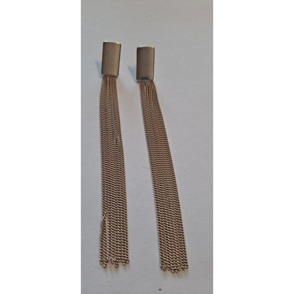 Gold Tone Chain Dangle Earrings